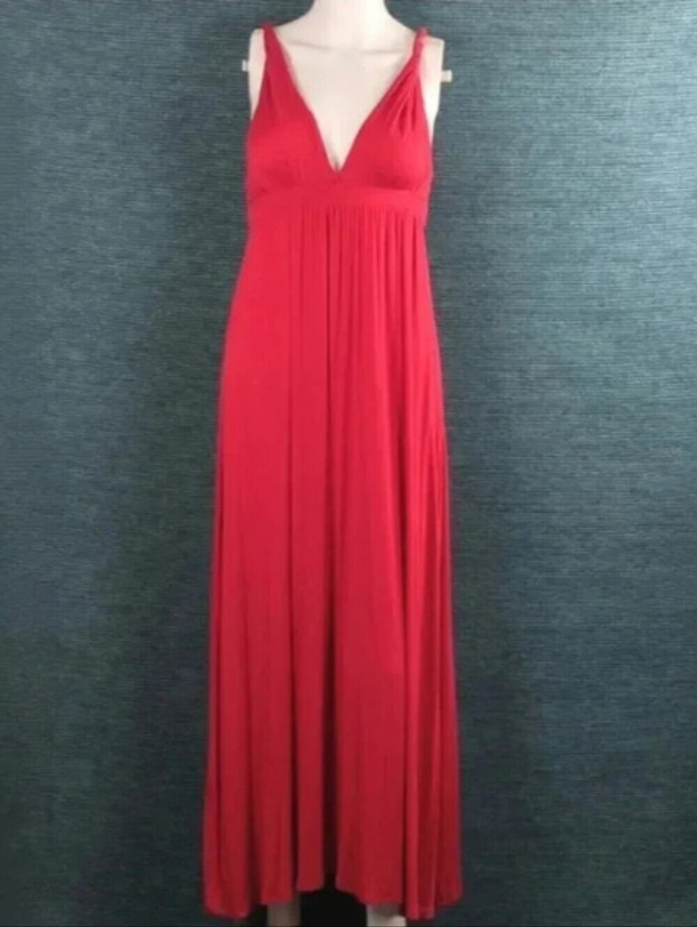 Vintage Valentine Dress! Frenzii Red Rayon Maxi Dress Twisted Straps